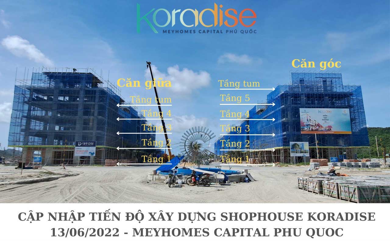 tiến-độ-xây-dựng-shophouse-Koradise-Meyhomes-Capital-Phú-Quốc